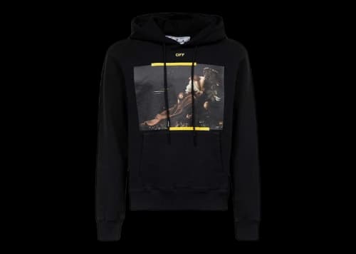 OFF-WHITE Arrow Caravaggio St. Fran Slim Hoodie Black/Yellow/Multi