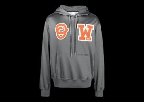OFF-WHITE OW Patch Slim Hoodie Grey/Orange