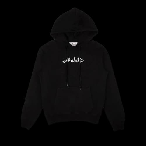 OFF-WHITE Paint Arrow Slim Hoodie Black/White