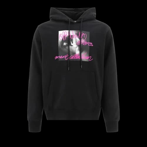 OFF-WHITE Tornado Type Design Slim Fit Hoodie Black