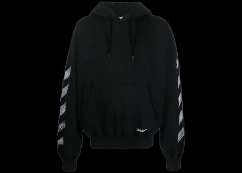OFF-WHITE Scribble Diag Boxy Hoodie Black