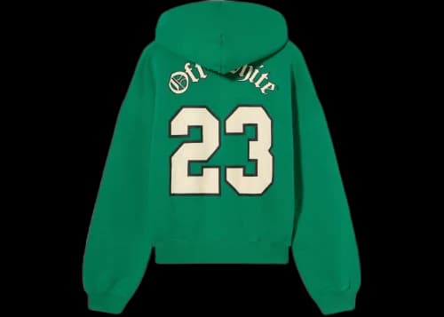 OFF-WHITE Football Over Hoodie College Green Whisper White
