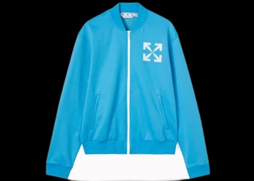 OFF-WHITE Single Arrow Slim Fit Track Jacket Cyan Blue