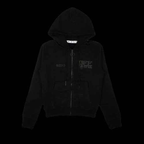 Off-White Tech Marker Slim Zip Hoodie 'Black'