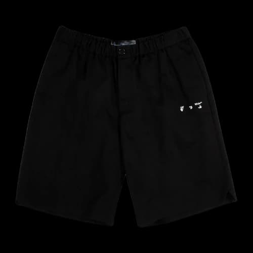 OFF-WHITE Logo Print Lounge Shorts Black/White