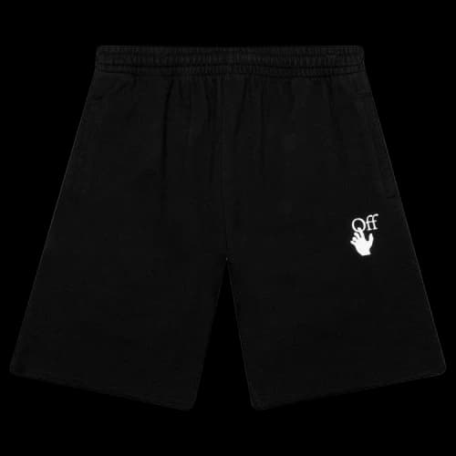 OFF-WHITE Diag Stripe Sweat Shorts Black Fuchsia
