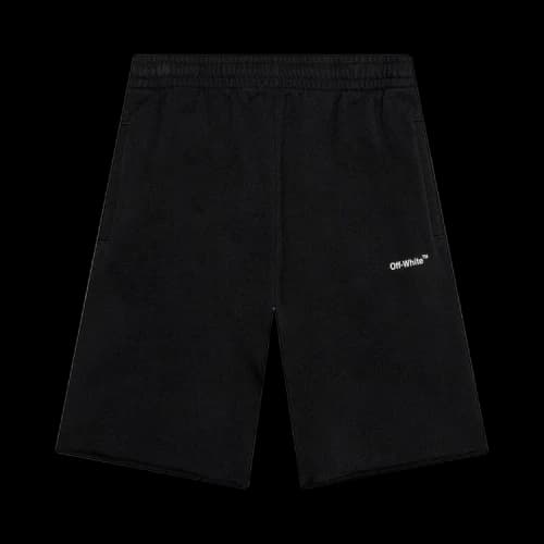 OFF-WHITE Spray Paint Diag Logo Print Shorts Black/White