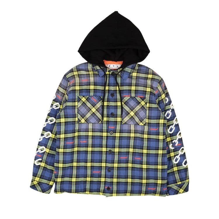 OFF-WHITE Arrow Padded Flannel Dusty Jacket Blue