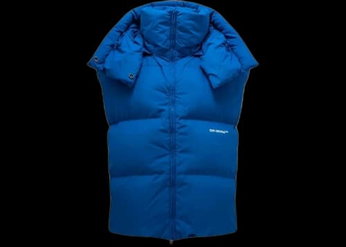 OFF-WHITE Bouce Hooded Gilet Peacock Blue Jacket Blue