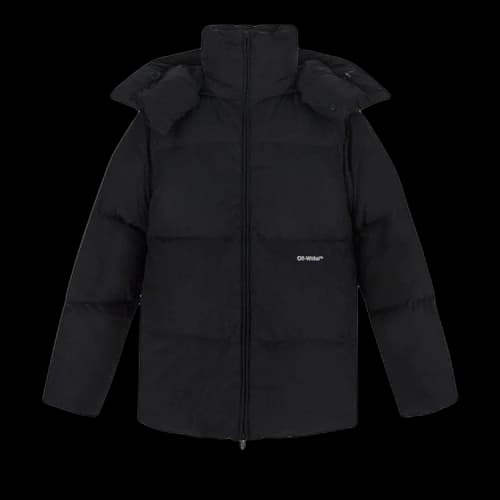 OFF-WHITE Bounce Hooded Down Puffer Black/White