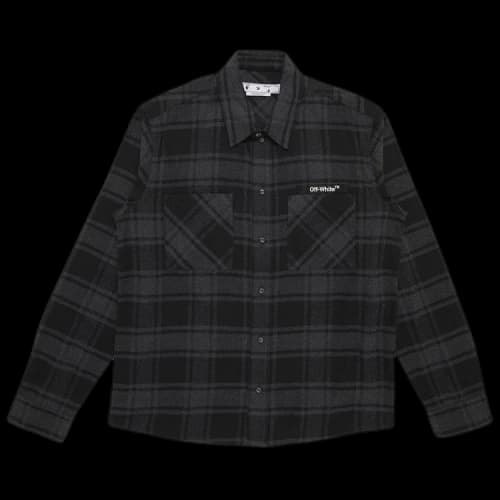 OFF-WHITE Outline ARR Flannel Shirt Grey/White