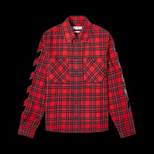 OFF-WHITE Tartan Diagonal Shirt Red