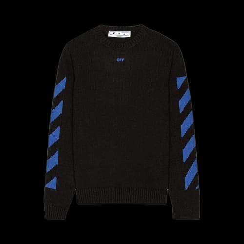 Off-White Diag Knit Crewneck 'Black/Blue'