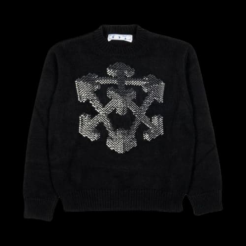 OFF-WHITE 3D Arrow Chunky Knit Sweatshirt Black/Grey