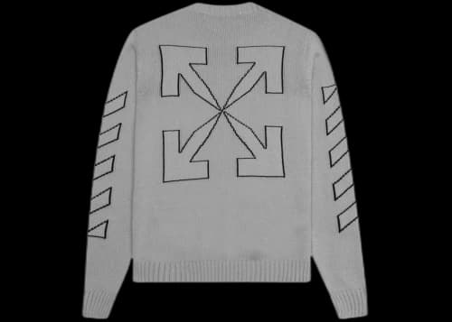OFF-WHITE Diag Outline Arrow Knit Crewneck Grey