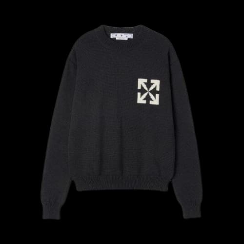 OFF-WHITE Single Arrow Knit Crewneck Sweatshirt Black