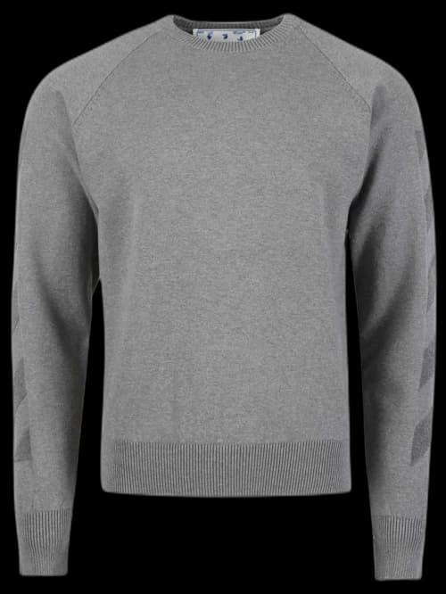 OFF-WHITE Diag Sweat It Knit Crewneck Grey
