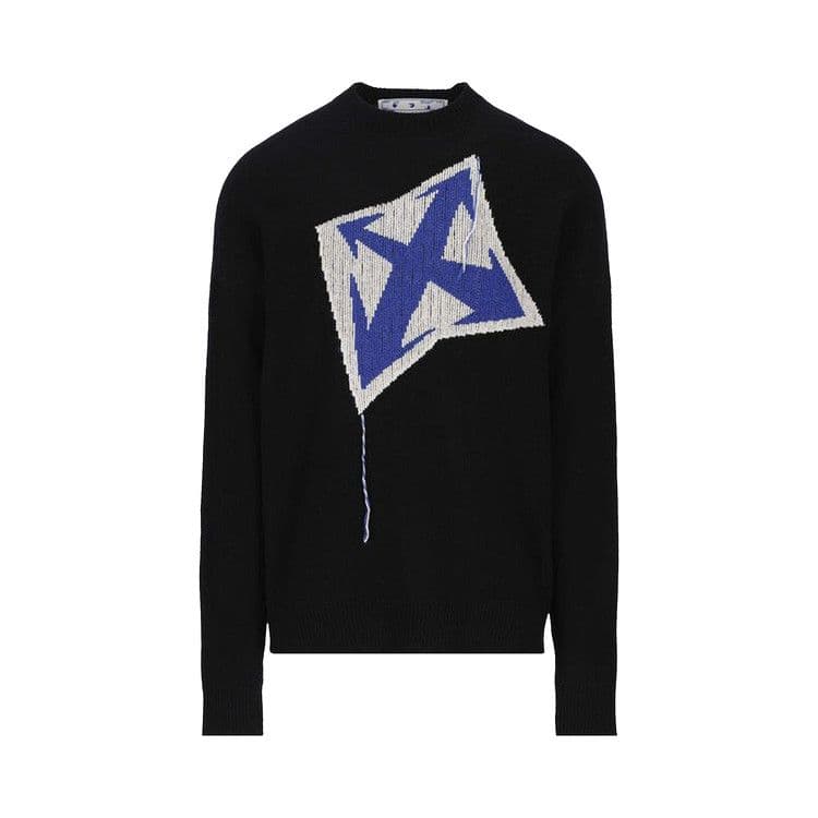 OFF-WHITE Thund ARR Chunky Knit Crewneck Black Peacock