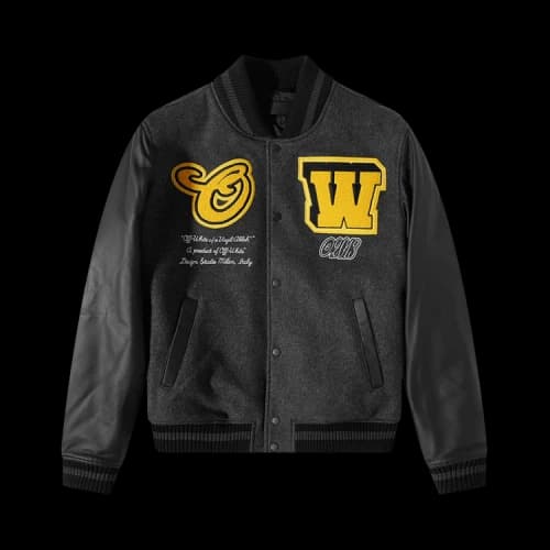 OFF-WHITE Vars Cat Leather Jacket Black/Yellow