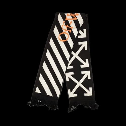 OFF-WHITE Stripe Logo Scarf Black White