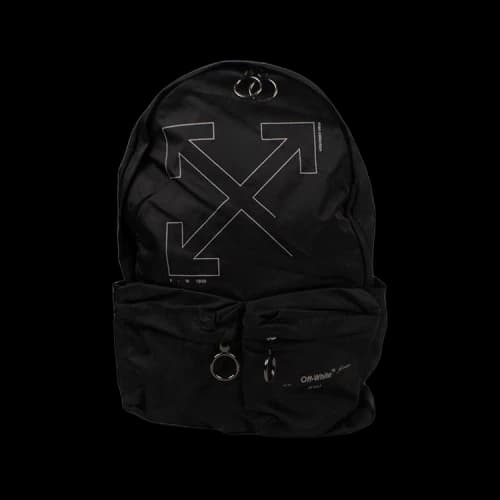OFF-WHITE Unfinished Backpack Black Silver