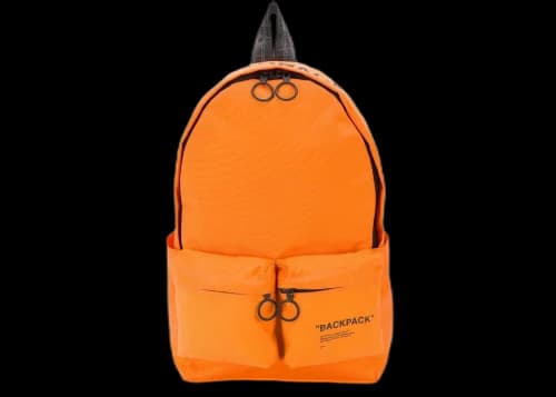 OFF-WHITE Printed Quote Backpack "BACKPACK" Orange/Black