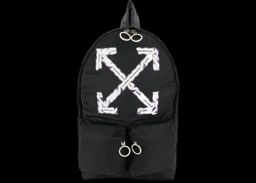 OFF-WHITE Airport Tape Diagonal Arrows Backpack Black/Purple