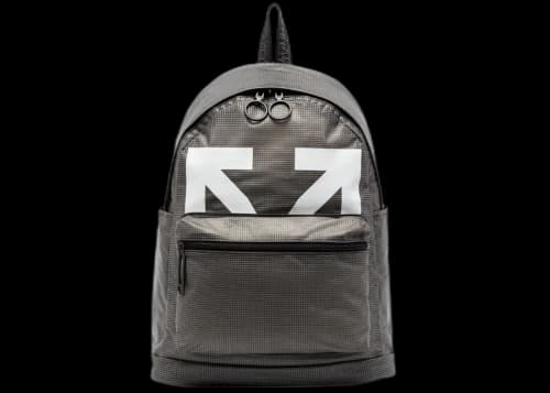OFF-WHITE Logo-Print Backpack PVC Silver