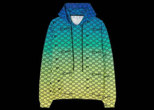 OFF-WHITE Athleisure Monogram Hoodie Blue/Green/Yellow