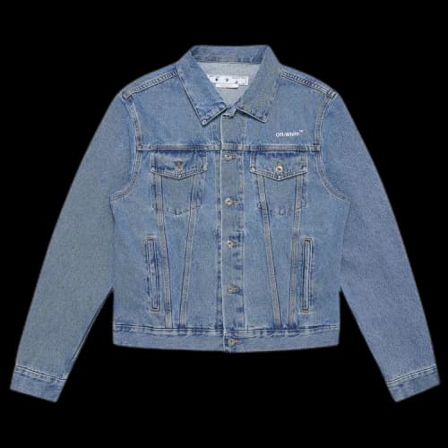 OFF-WHITE Diag Tab Slim Denim Jacket Medium Blue