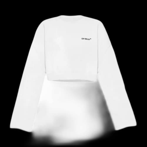 OFF-WHITE For All Helv Cropped Over Crewneck White