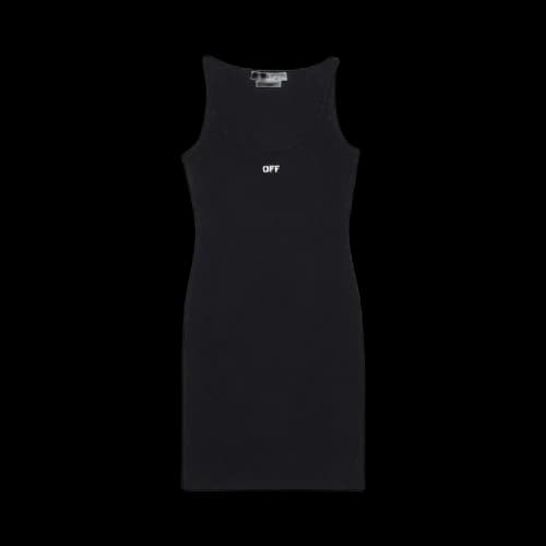 OFF-WHITE Off Stamp Rib Basic Tank Dress Black/White