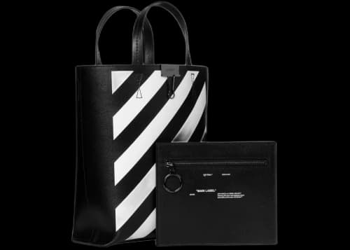 OFF-WHITE Tote Diag Black White