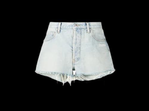 OFF-WHITE Bleached Denim Shorts Bleach