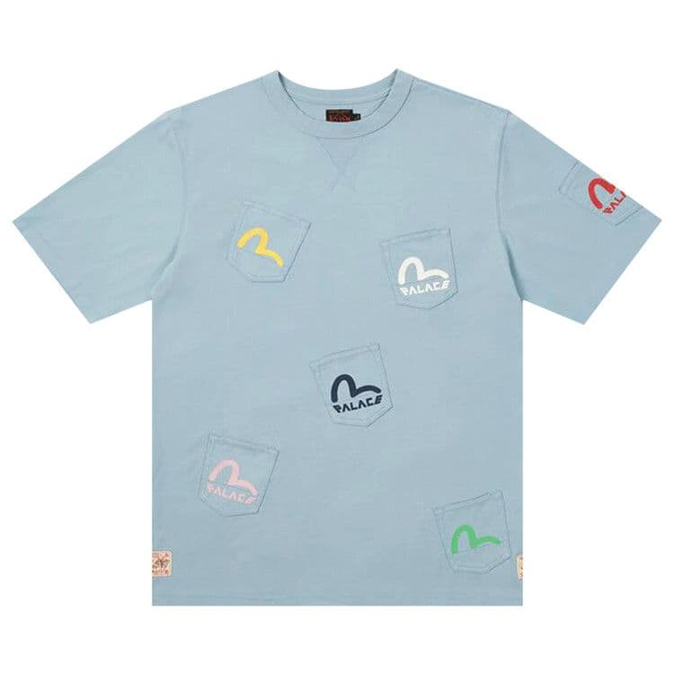 Palace x Evisu Multi Pocket T-Shirt 'Dusty Blue'