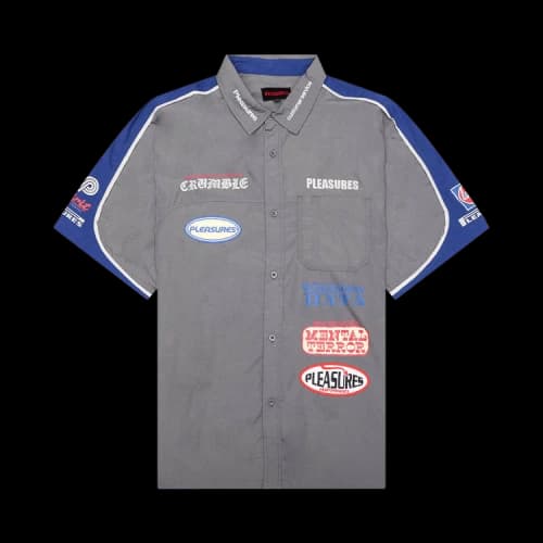 Pleasures Terror Button Up Shirt Grey