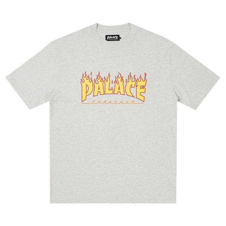 Palace x Thrasher T-Shirt 'Grey Marl'