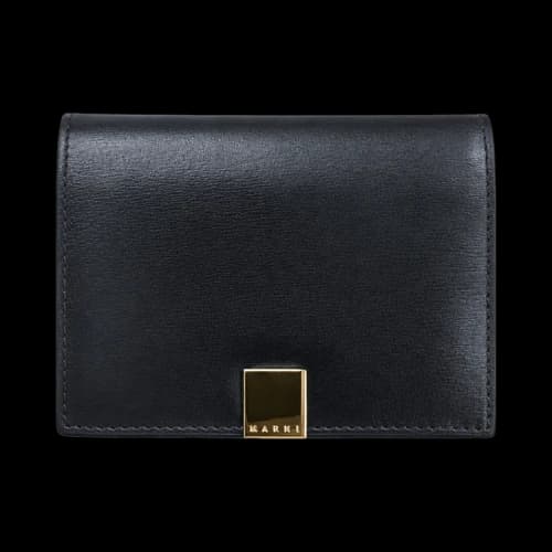 Marni Prisma Bifold Logo Leather Wallet Black