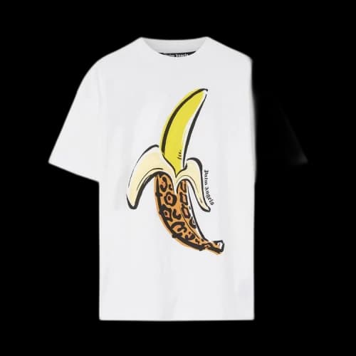Palm Angels Leopard Banana Classic T-Shirt White/Yellow