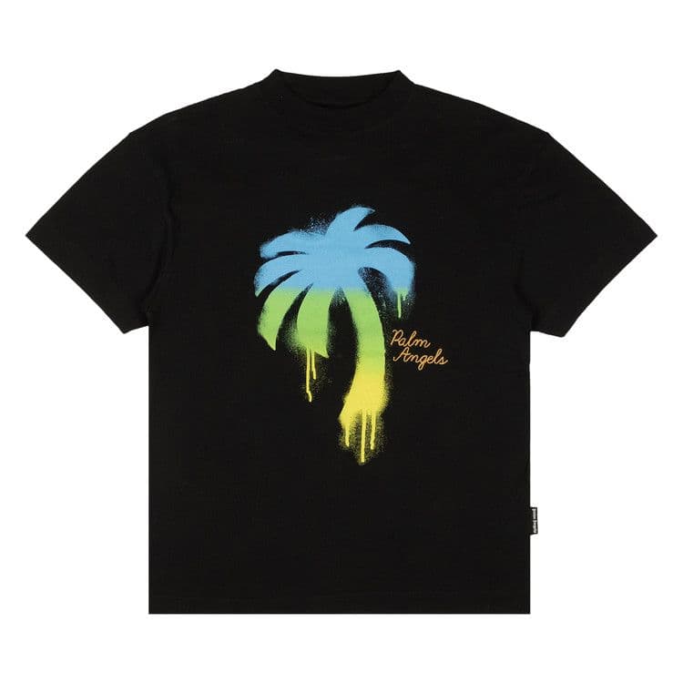 Palm Angels Sprayed Palm Classic T-Shirt Black/Green