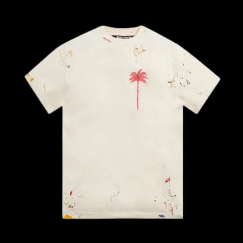 Palm Angels Palm Tree Painted T-shirt Off White/Red