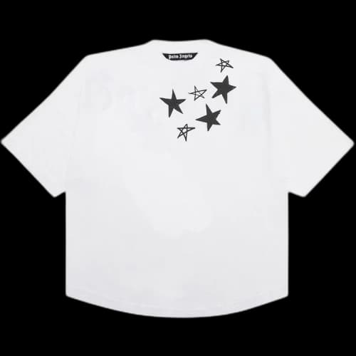 Palm Angels Shooting Stars Oversized T-Shirt White Black