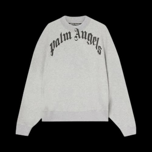 Palm Angels Curved Logo Sweatshirt Grey/Black