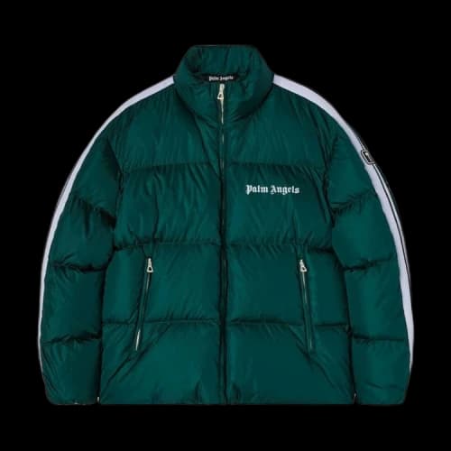 Palm Angels Classic Track Down Jacket Green/White