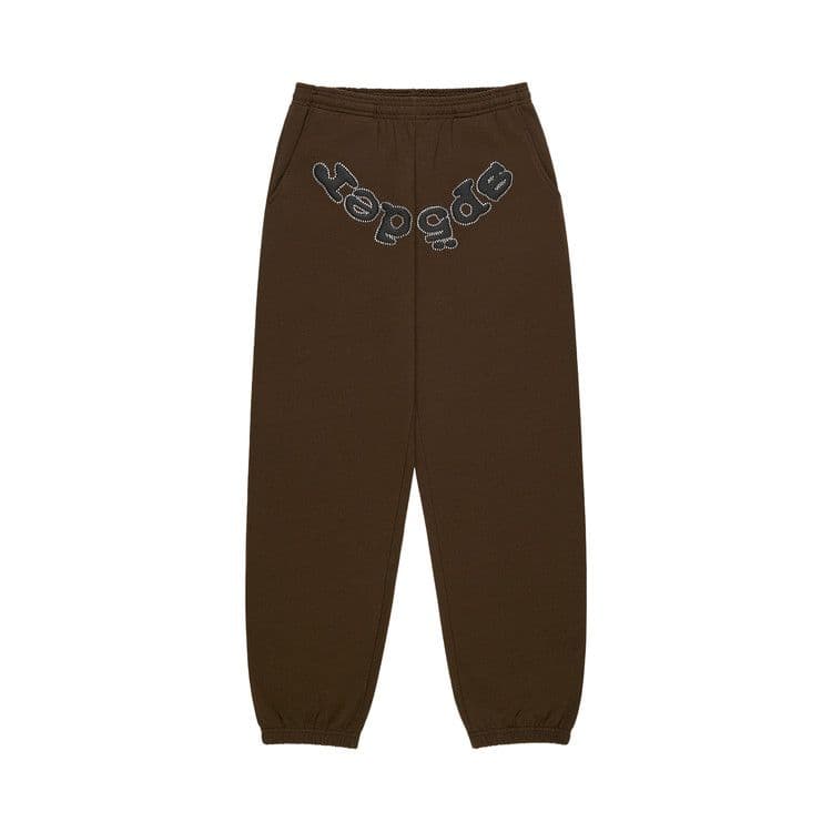 Sp5der Rhinestone OG Logo Sweatpant Brown