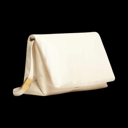 Marni Prisma Puffball Leather Shoulder Bag Ivory