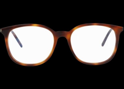 Saint Laurent Round-Frame Acetate Optical Frames Havana Havana Transparent (SL307-30008026-003)
