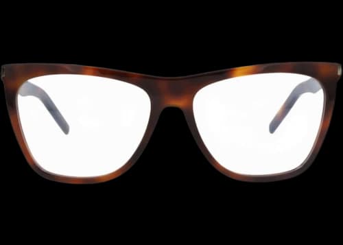 Saint Laurent Square-Frame Acetate Optical Frames Havana Havana Transparent (SL518-30013050-002)