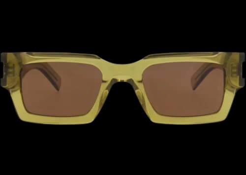 Saint Laurent Square-Frame Recycled Acetate Sunglasses Green Green Brown (SL572-30014068-008)