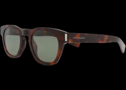 Saint Laurent Round-Frame Recycled Acetate Sunglasses Havana Havana Green (SL746-30015917-003)